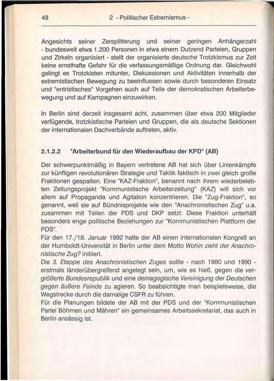 Seite 48 des Verfassungsschutzbericht 1992 Berlin