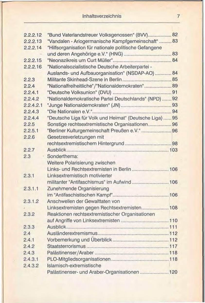 Seite 7 des Verfassungsschutzbericht 1992 Berlin