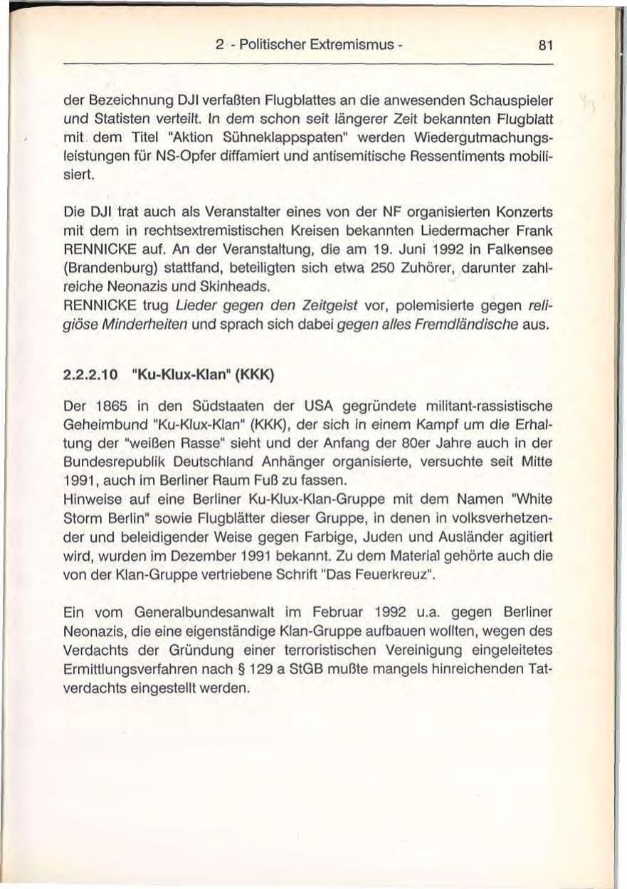 Seite 81 des Verfassungsschutzbericht 1992 Berlin