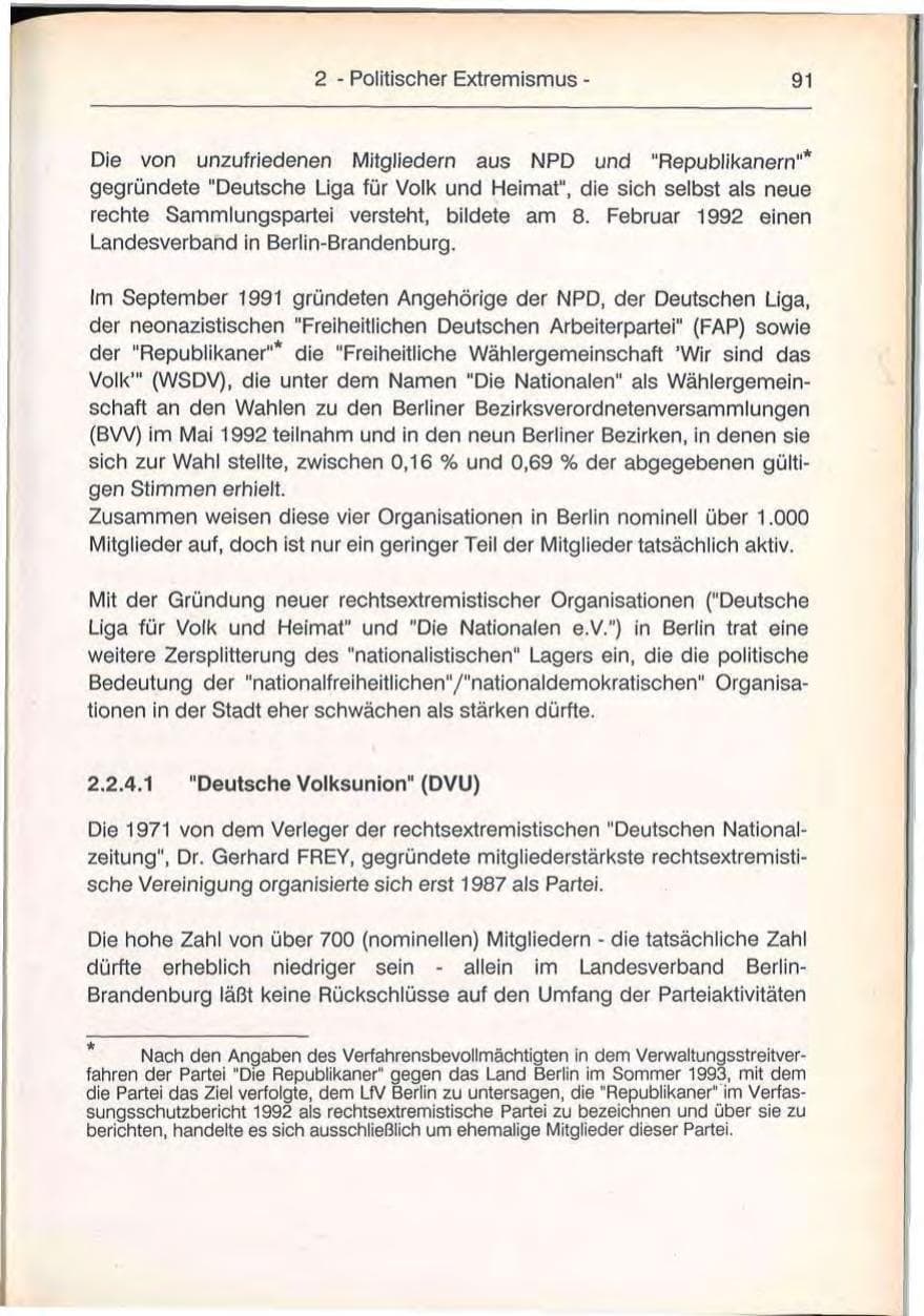 Seite 91 des Verfassungsschutzbericht 1992 Berlin