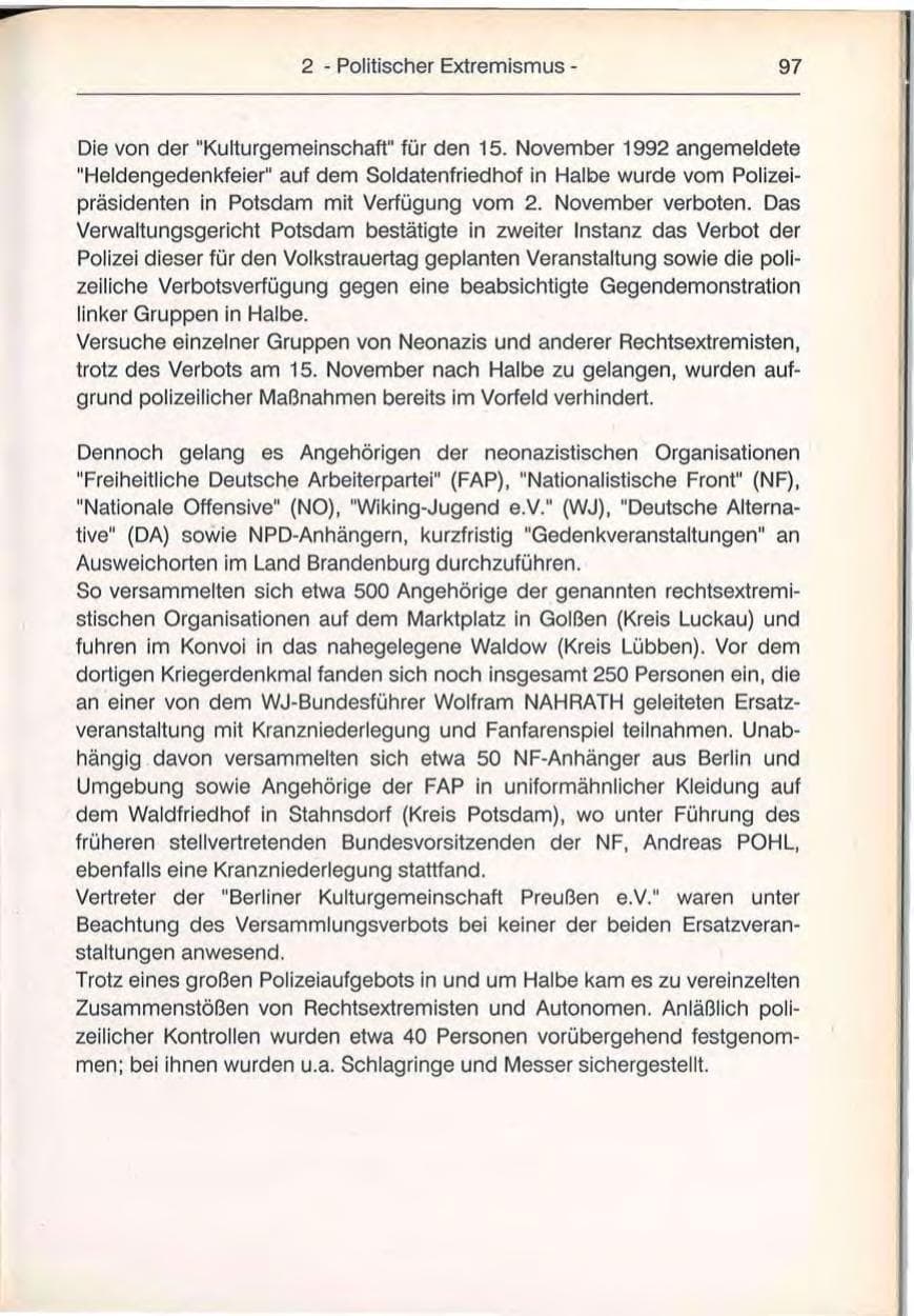 Seite 97 des Verfassungsschutzbericht 1992 Berlin