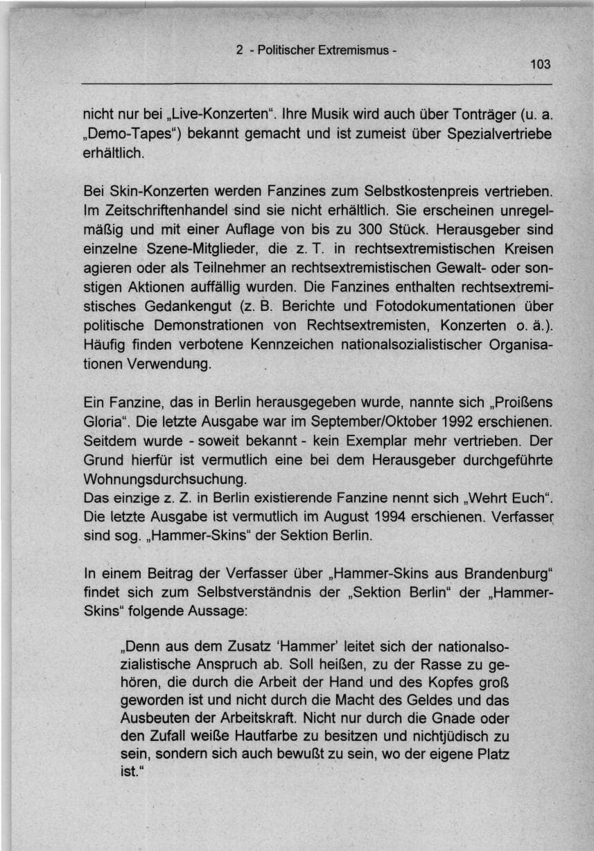 Seite 103 des Verfassungsschutzbericht 1994 Berlin
