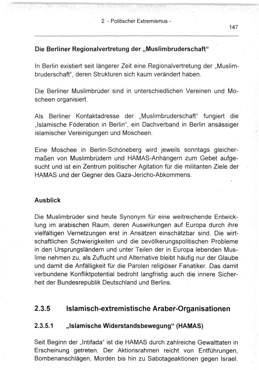 Seite 147 des Verfassungsschutzbericht 1994 Berlin