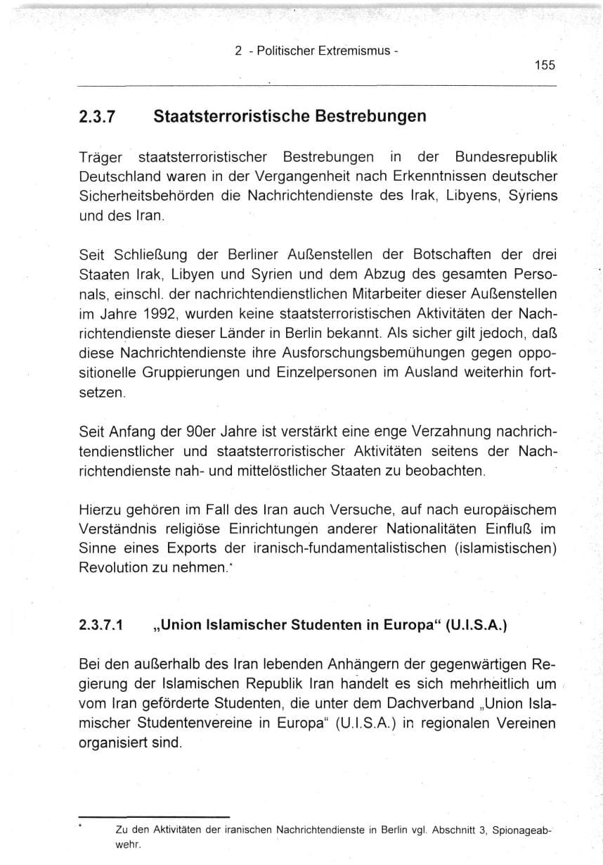 Seite 155 des Verfassungsschutzbericht 1994 Berlin