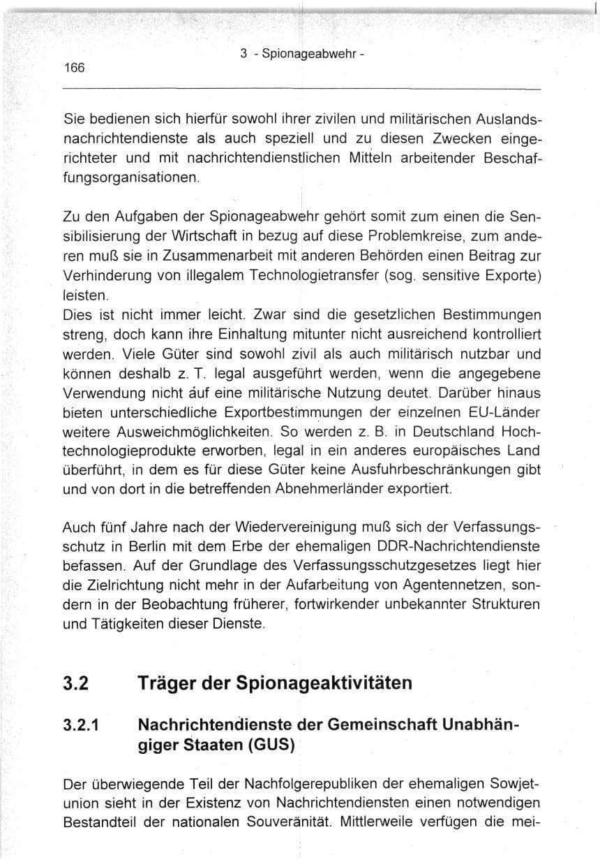 Seite 166 des Verfassungsschutzbericht 1994 Berlin