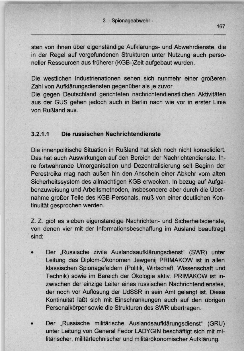 Seite 167 des Verfassungsschutzbericht 1994 Berlin