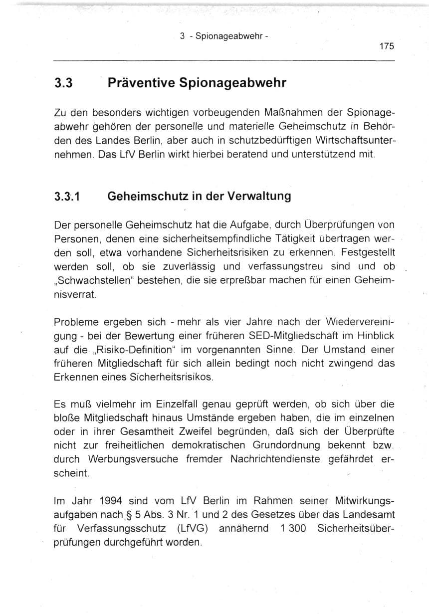 Seite 175 des Verfassungsschutzbericht 1994 Berlin