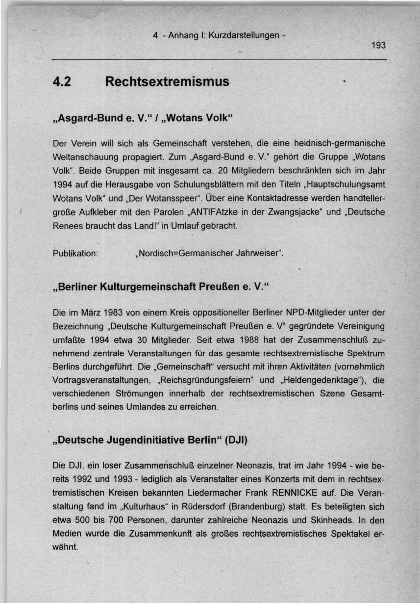 Seite 193 des Verfassungsschutzbericht 1994 Berlin