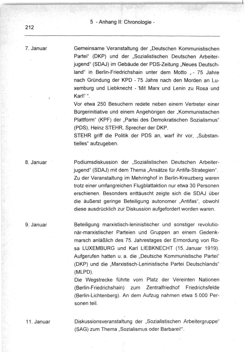 Seite 212 des Verfassungsschutzbericht 1994 Berlin
