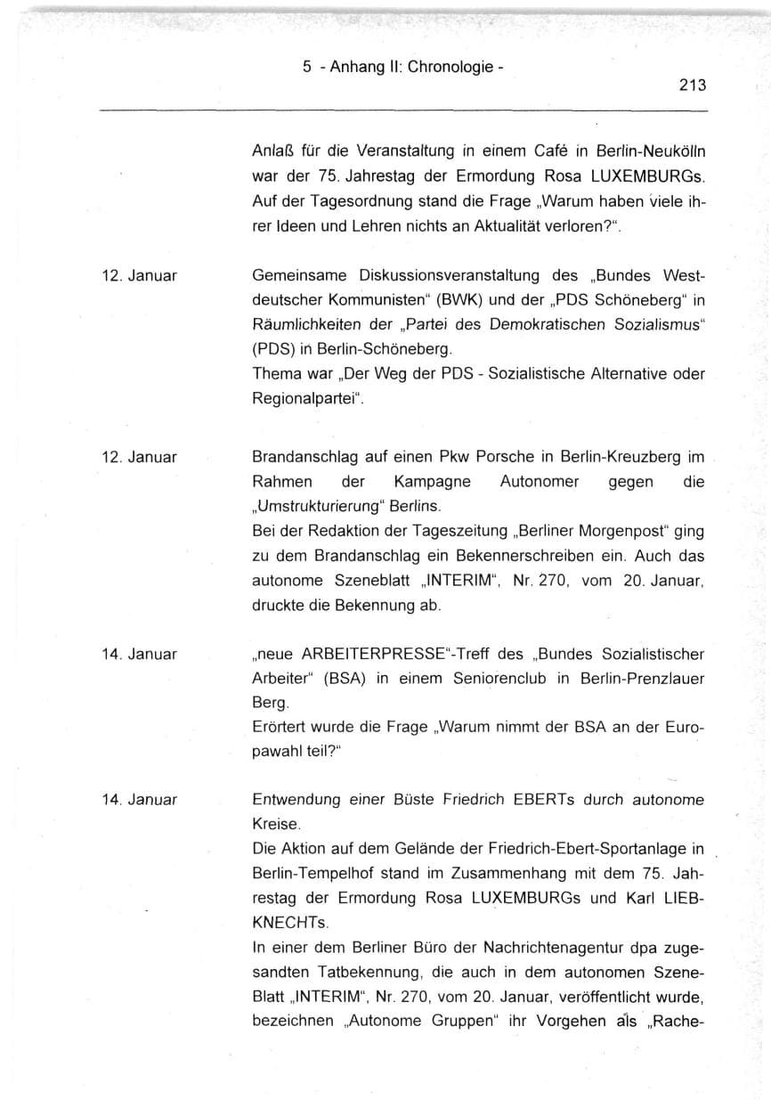 Seite 213 des Verfassungsschutzbericht 1994 Berlin