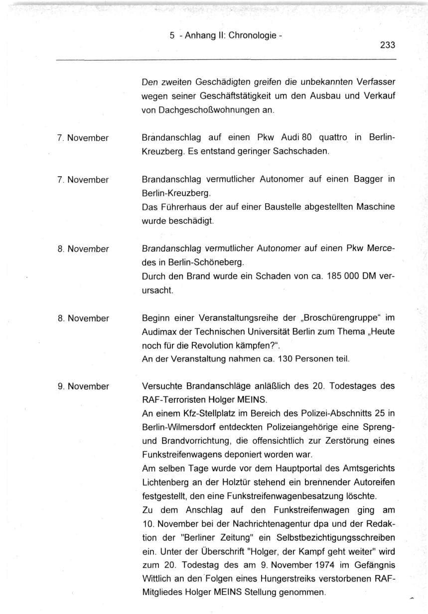 Seite 233 des Verfassungsschutzbericht 1994 Berlin
