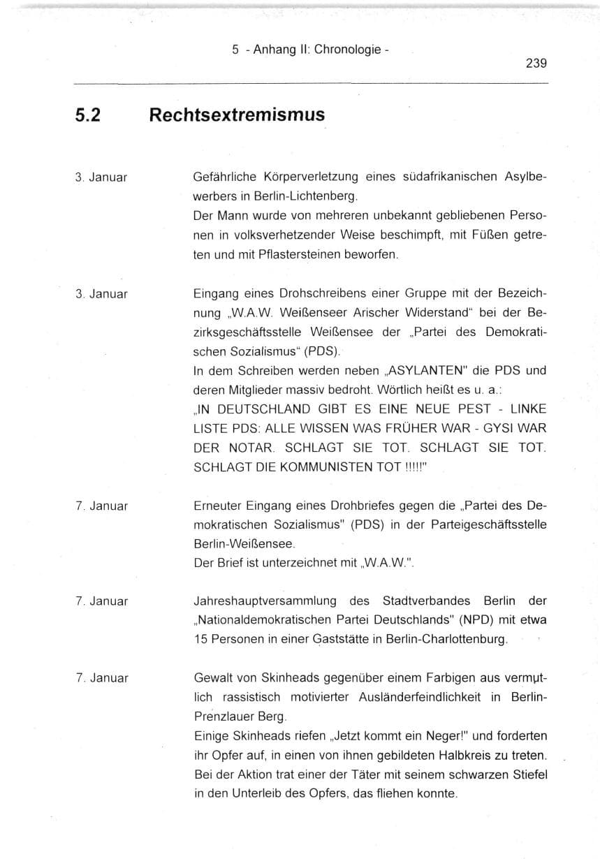 Seite 239 des Verfassungsschutzbericht 1994 Berlin