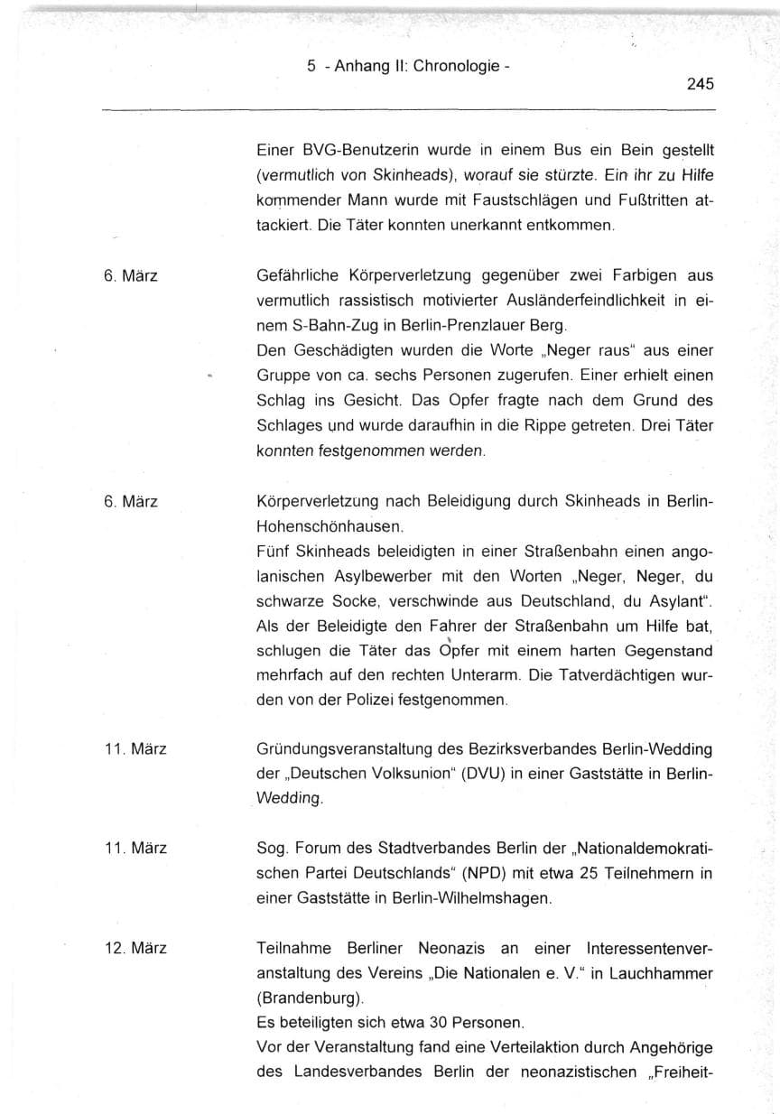 Seite 245 des Verfassungsschutzbericht 1994 Berlin