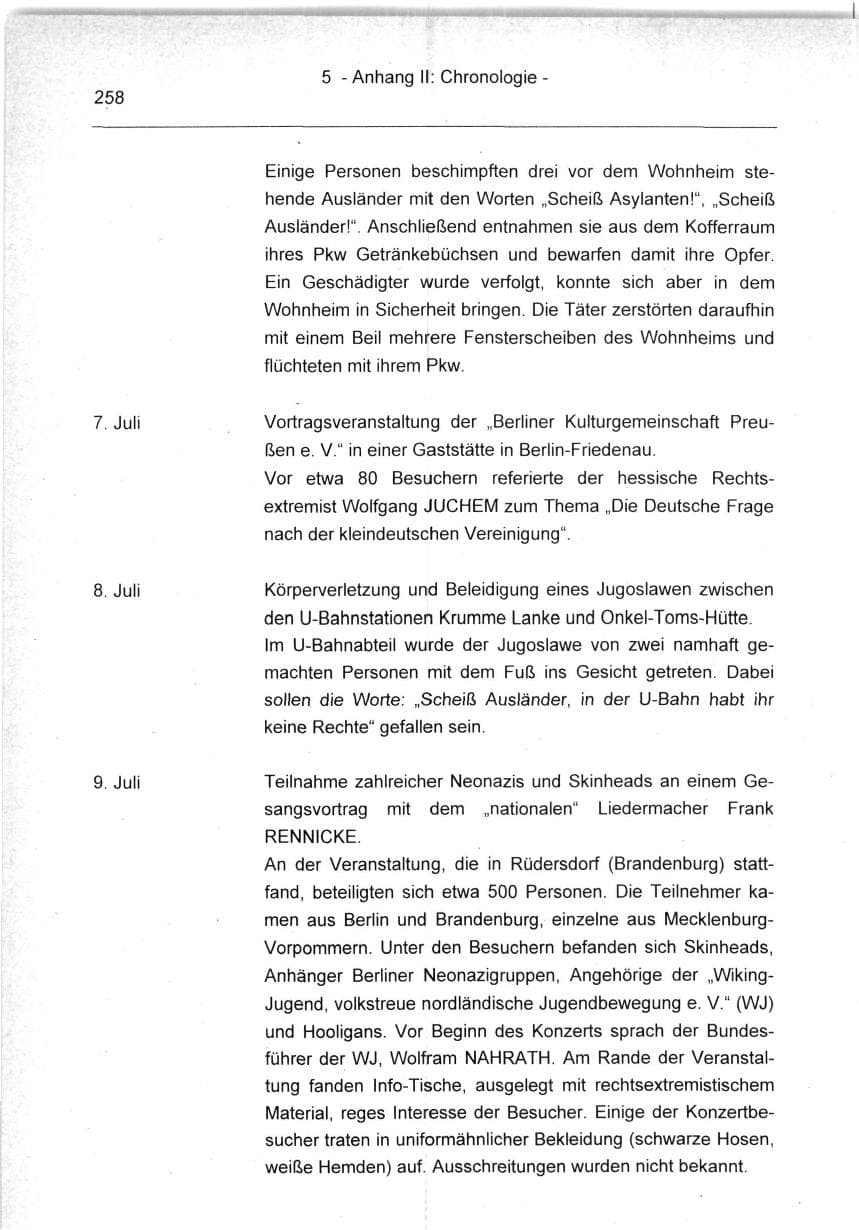 Seite 258 des Verfassungsschutzbericht 1994 Berlin
