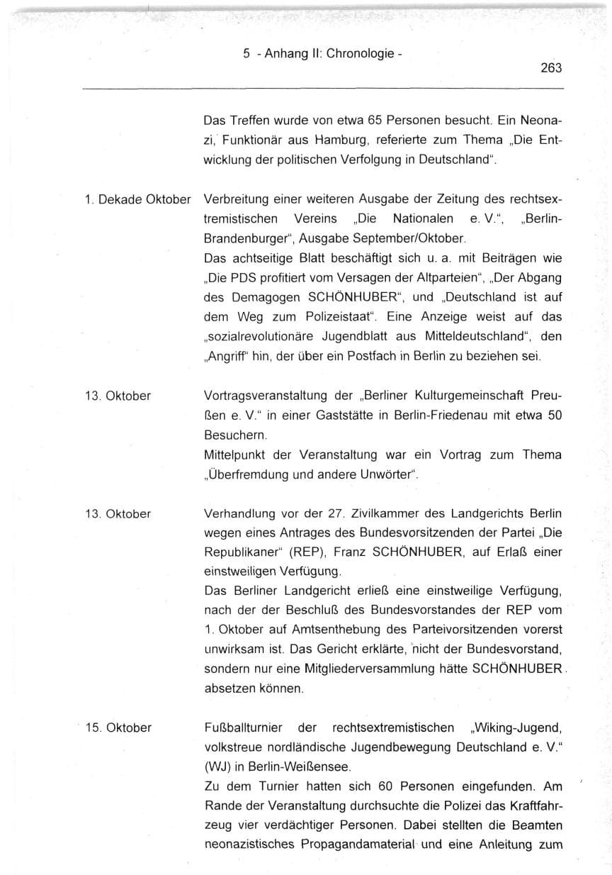 Seite 263 des Verfassungsschutzbericht 1994 Berlin