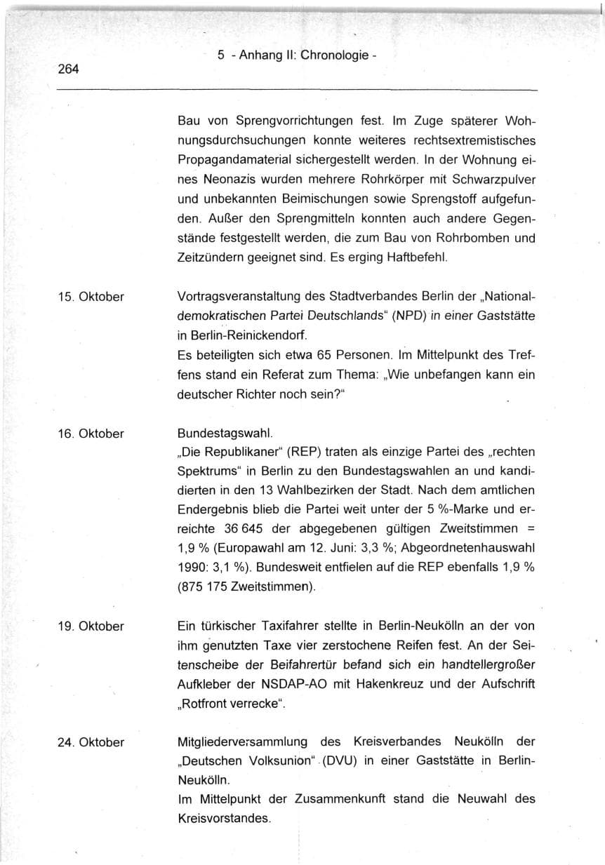 Seite 264 des Verfassungsschutzbericht 1994 Berlin