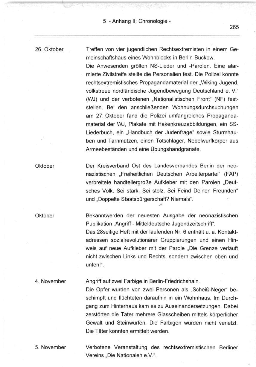 Seite 265 des Verfassungsschutzbericht 1994 Berlin