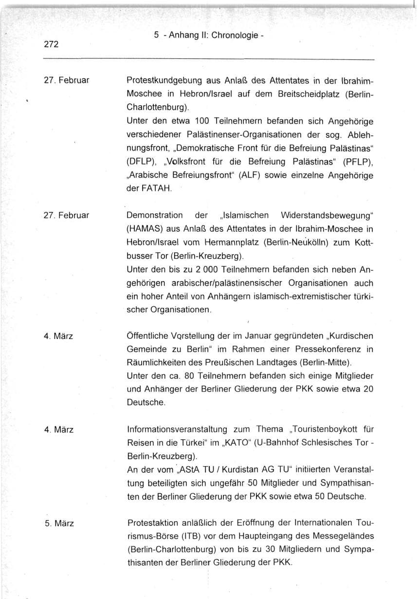 Seite 272 des Verfassungsschutzbericht 1994 Berlin