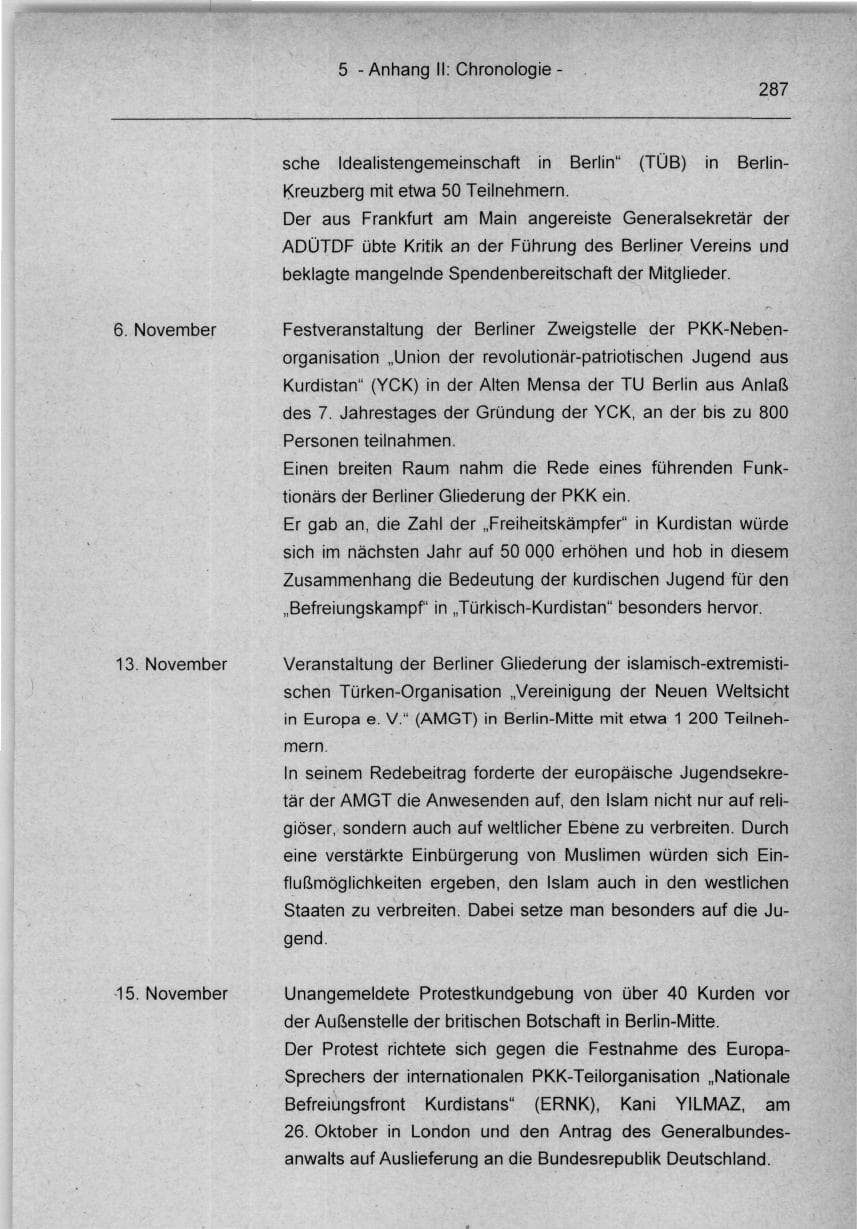 Seite 287 des Verfassungsschutzbericht 1994 Berlin