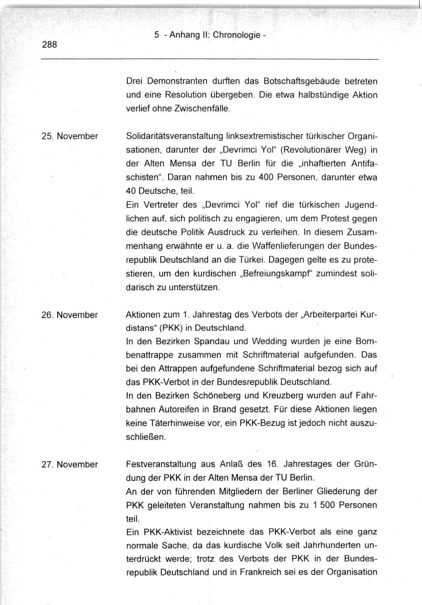 Seite 288 des Verfassungsschutzbericht 1994 Berlin
