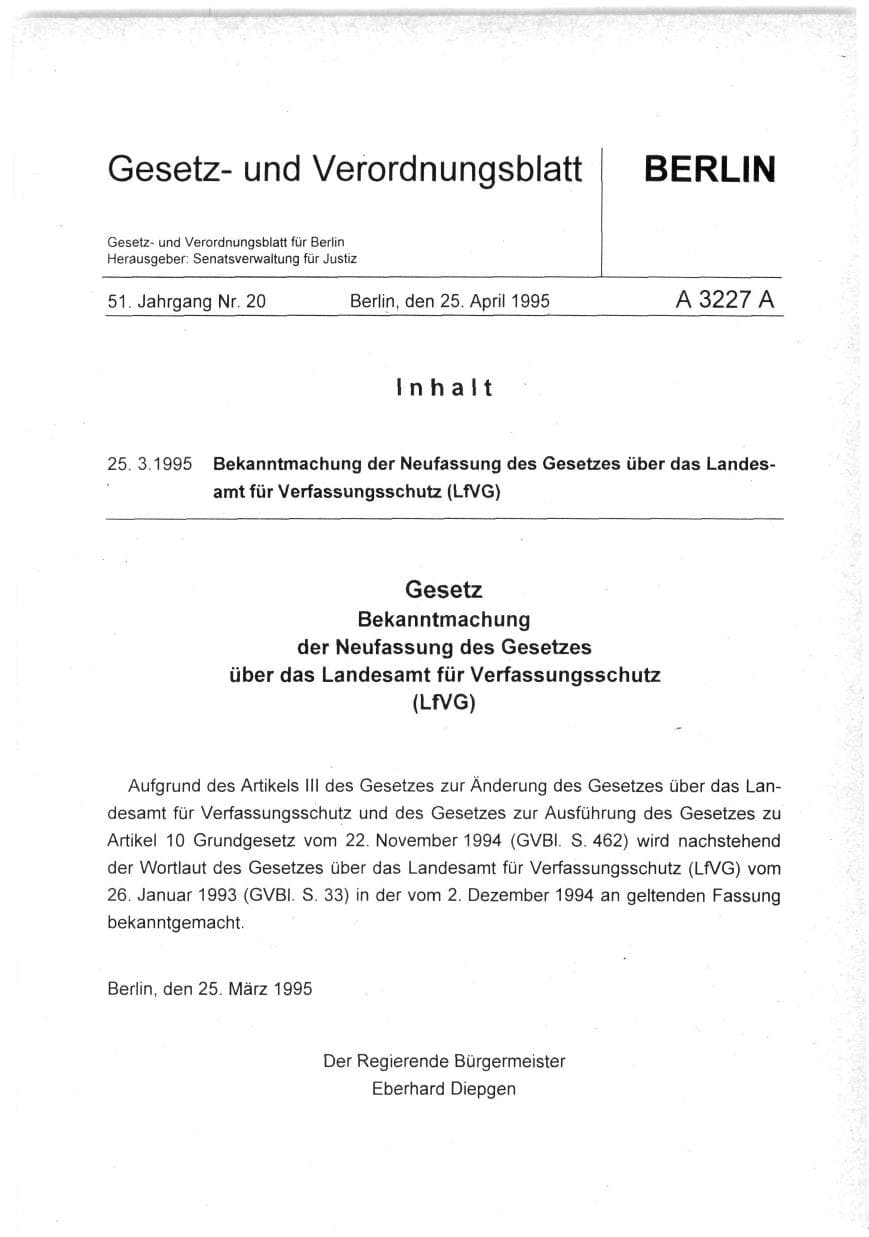 Seite 295 des Verfassungsschutzbericht 1994 Berlin