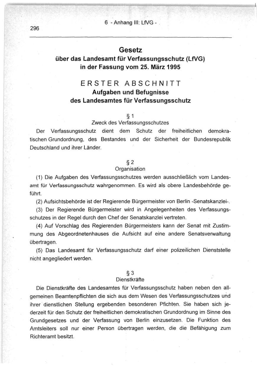 Seite 296 des Verfassungsschutzbericht 1994 Berlin