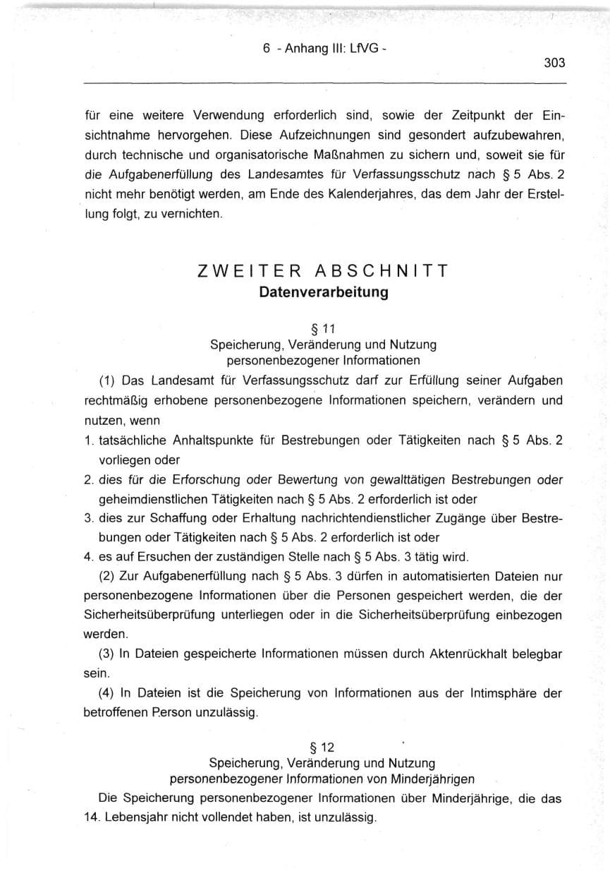 Seite 303 des Verfassungsschutzbericht 1994 Berlin