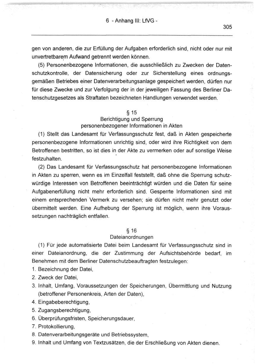 Seite 305 des Verfassungsschutzbericht 1994 Berlin