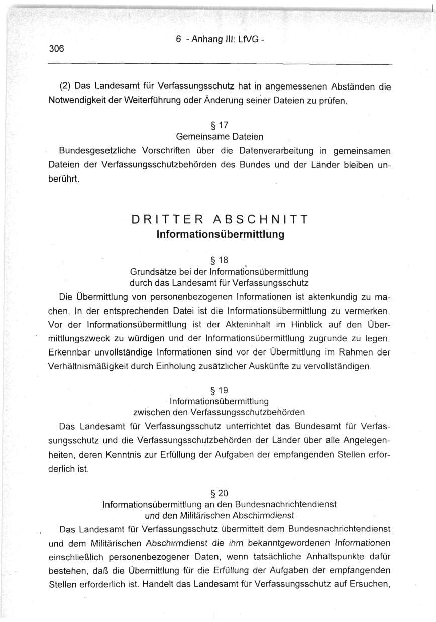 Seite 306 des Verfassungsschutzbericht 1994 Berlin