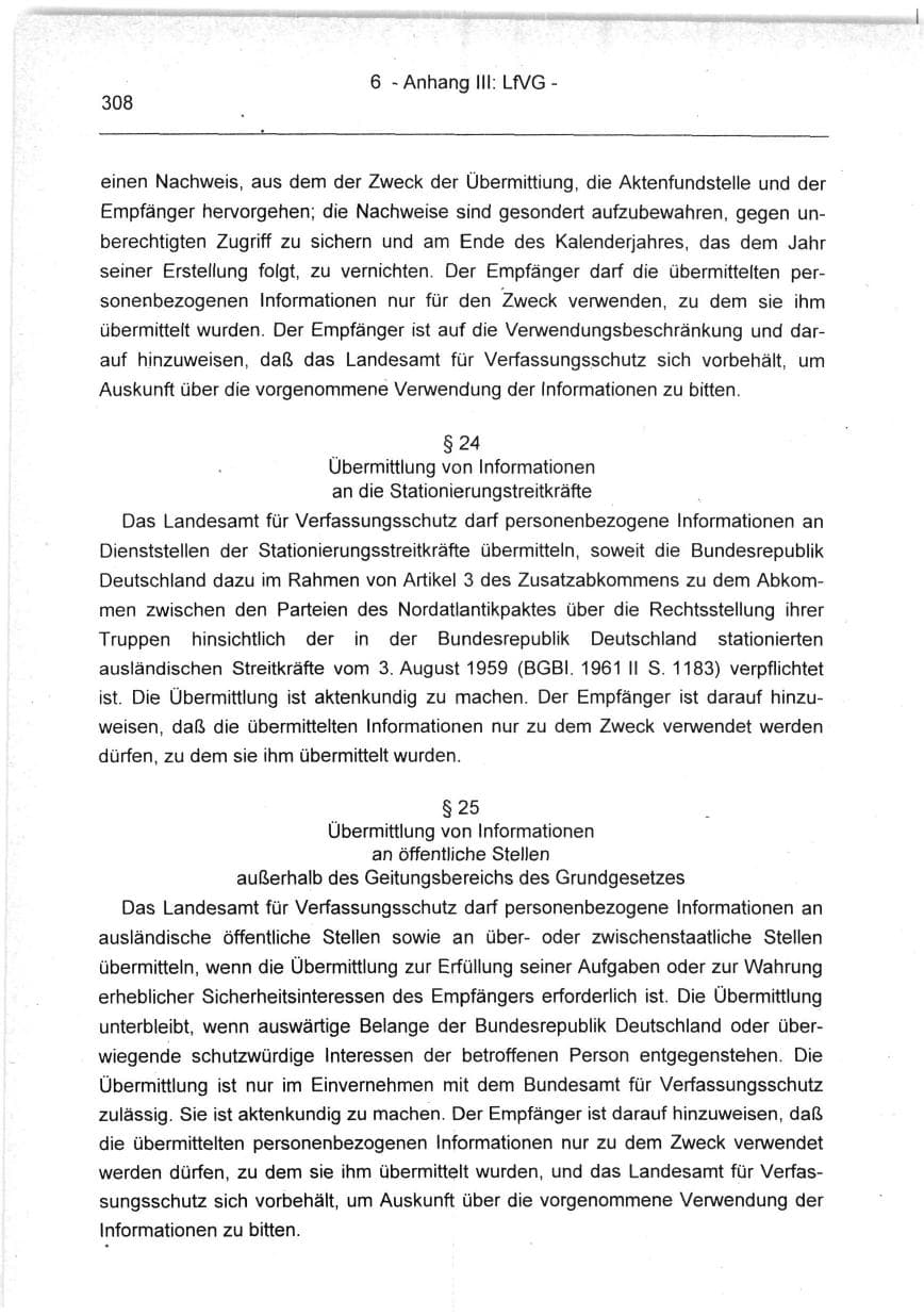Seite 308 des Verfassungsschutzbericht 1994 Berlin
