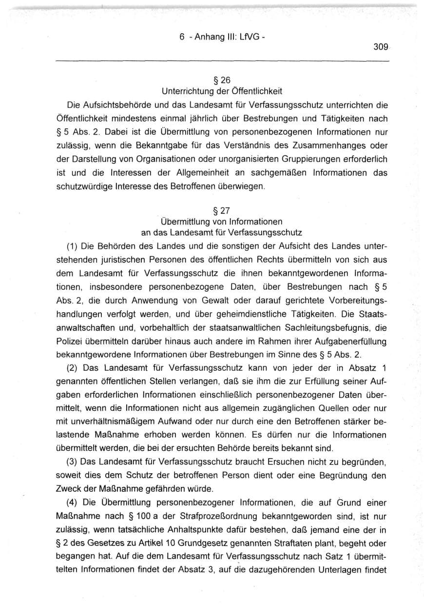 Seite 309 des Verfassungsschutzbericht 1994 Berlin