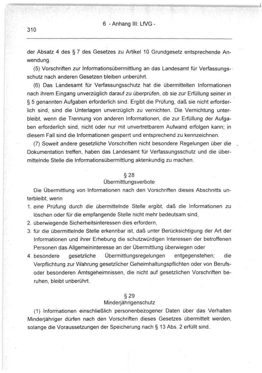 Seite 310 des Verfassungsschutzbericht 1994 Berlin