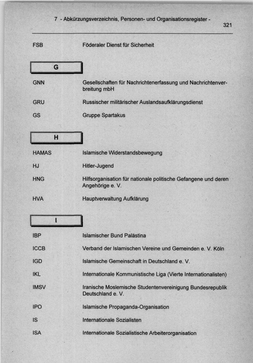 Seite 321 des Verfassungsschutzbericht 1994 Berlin
