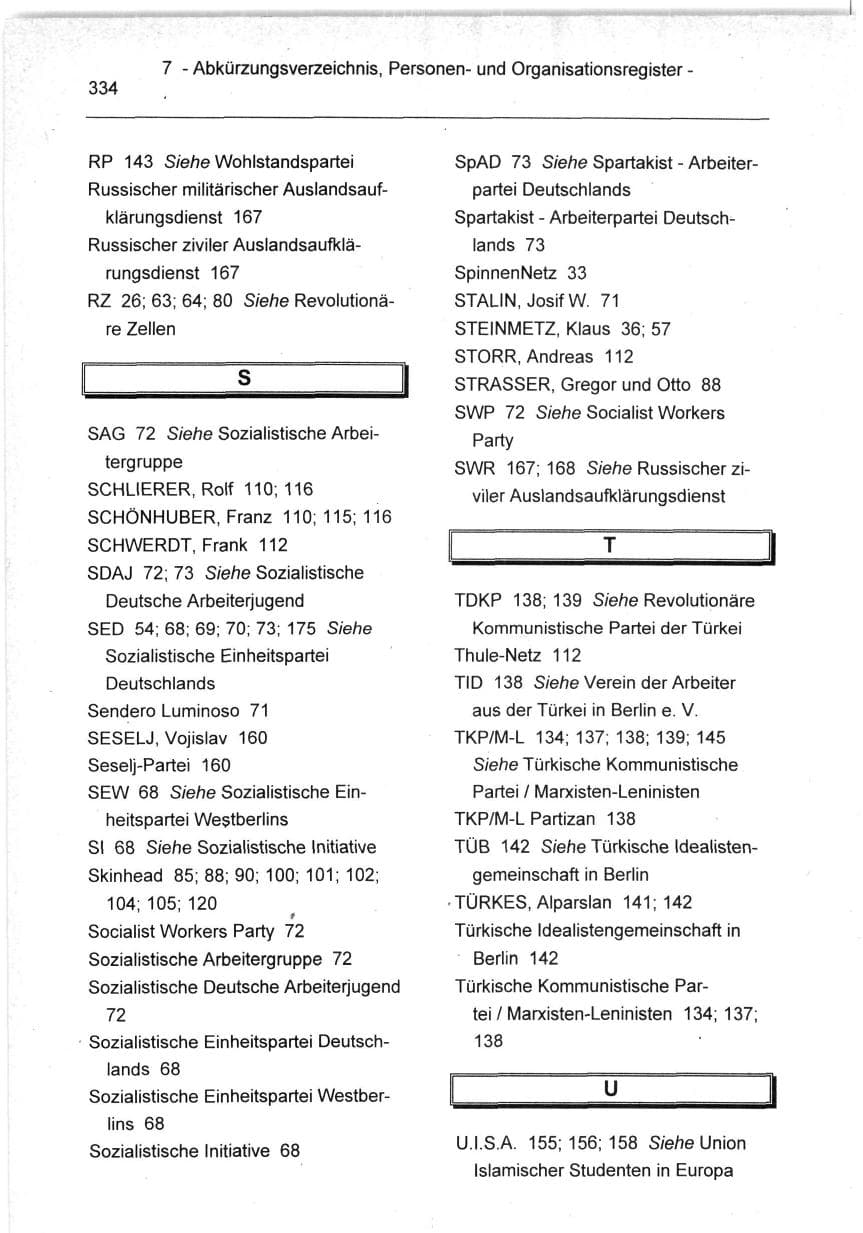 Seite 334 des Verfassungsschutzbericht 1994 Berlin