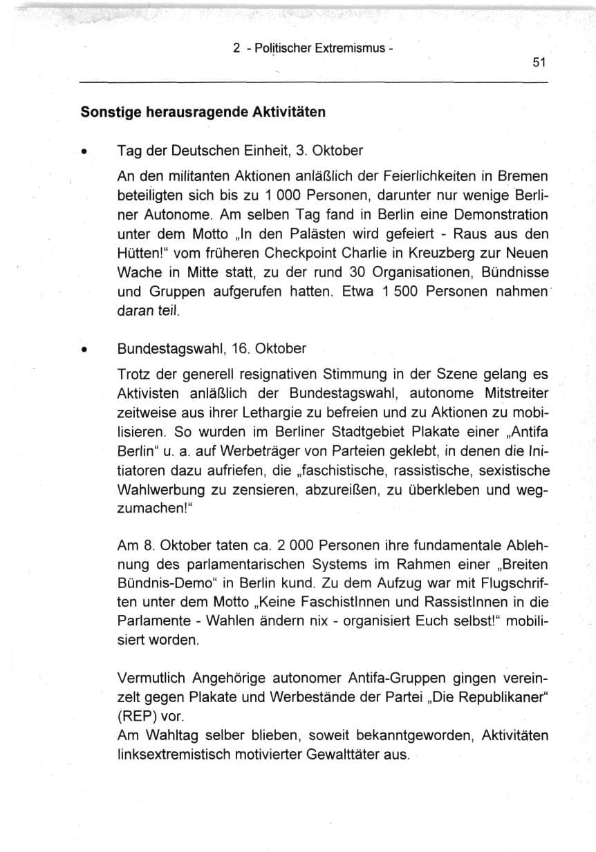 Seite 51 des Verfassungsschutzbericht 1994 Berlin