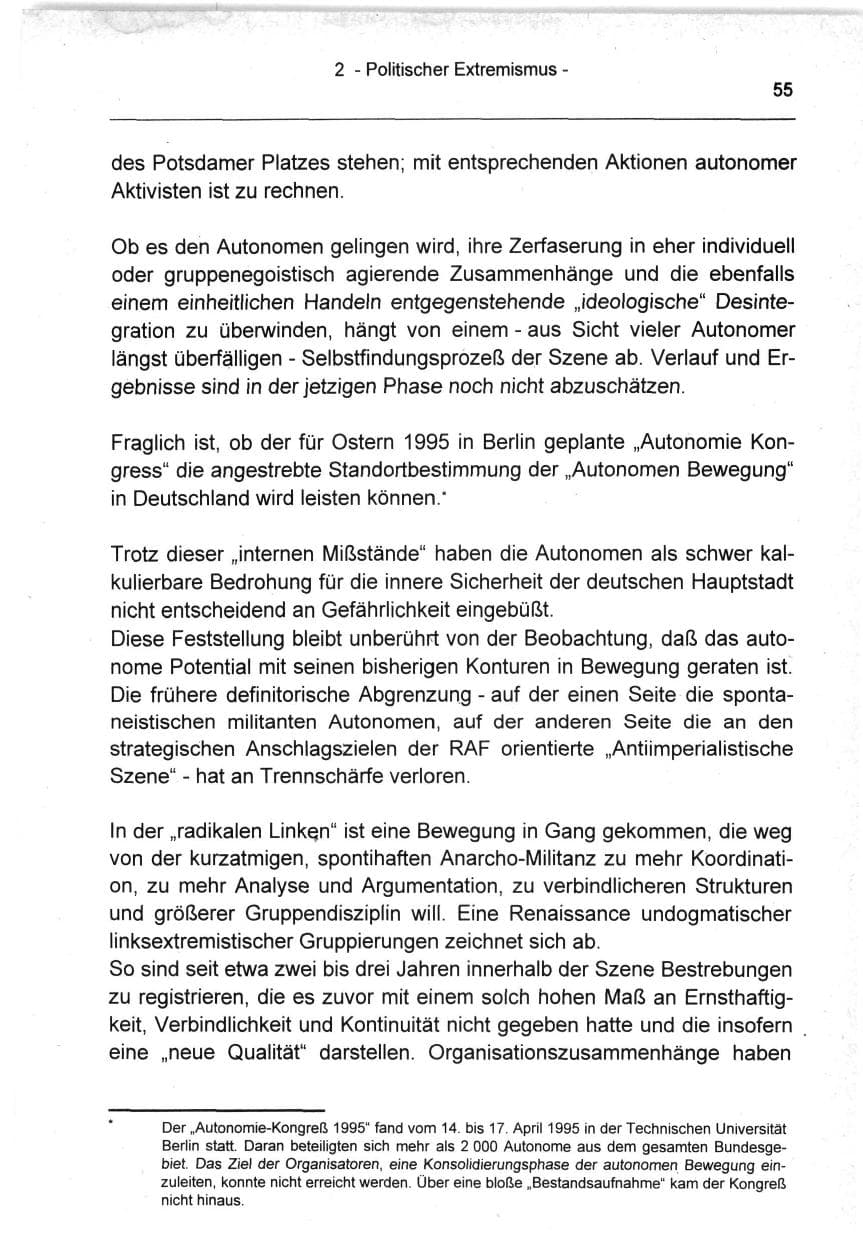 Seite 55 des Verfassungsschutzbericht 1994 Berlin