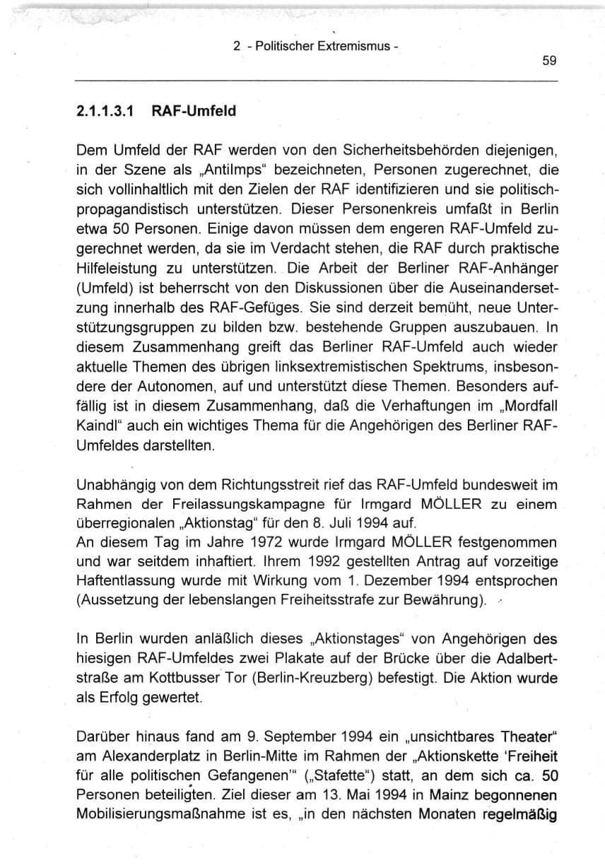 Seite 59 des Verfassungsschutzbericht 1994 Berlin
