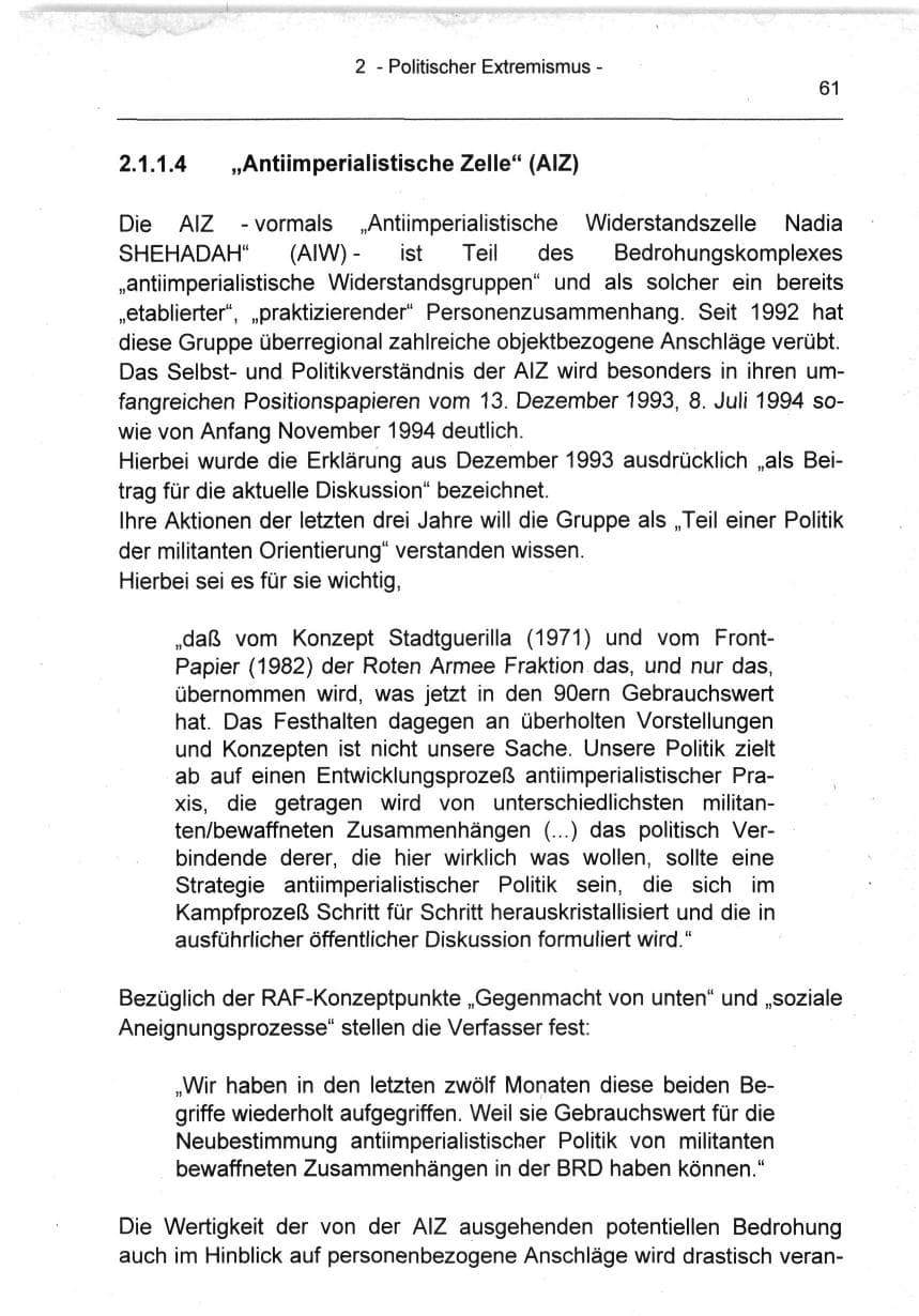 Seite 61 des Verfassungsschutzbericht 1994 Berlin