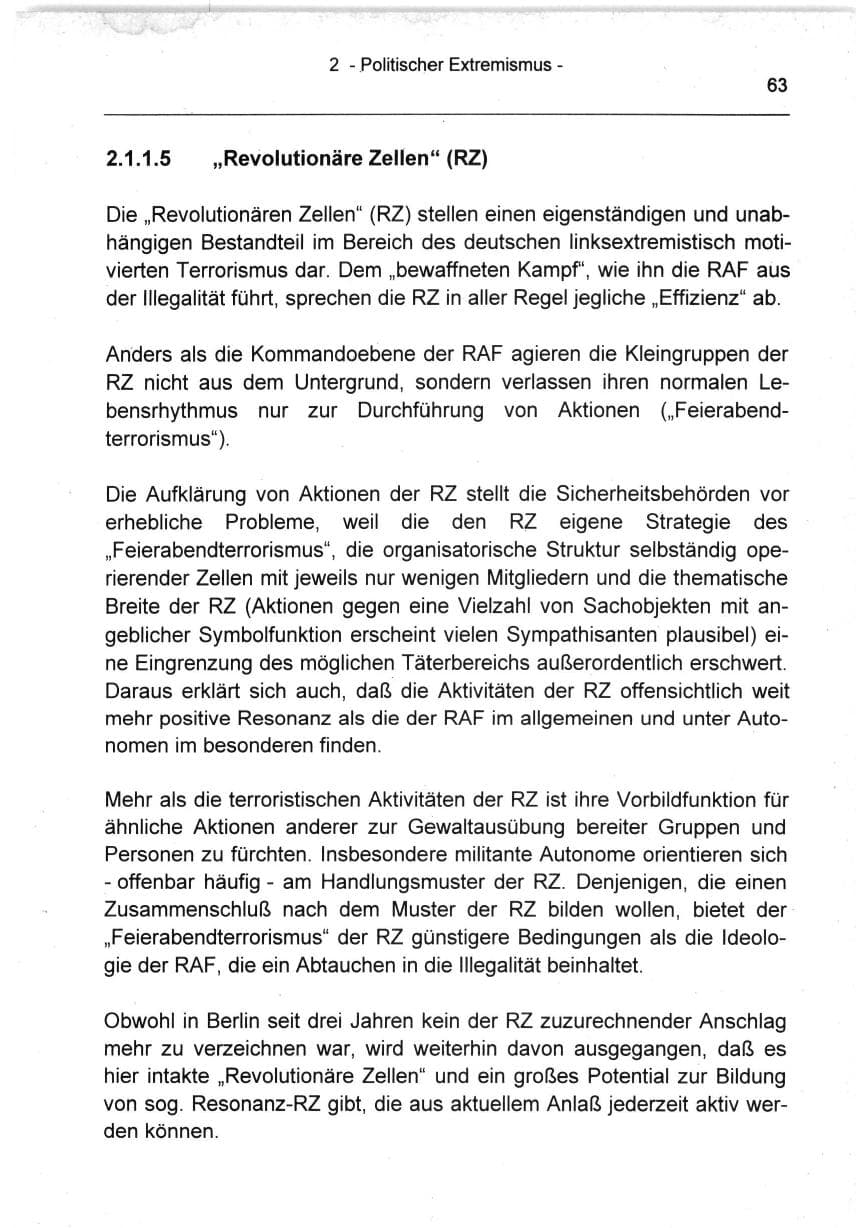 Seite 63 des Verfassungsschutzbericht 1994 Berlin
