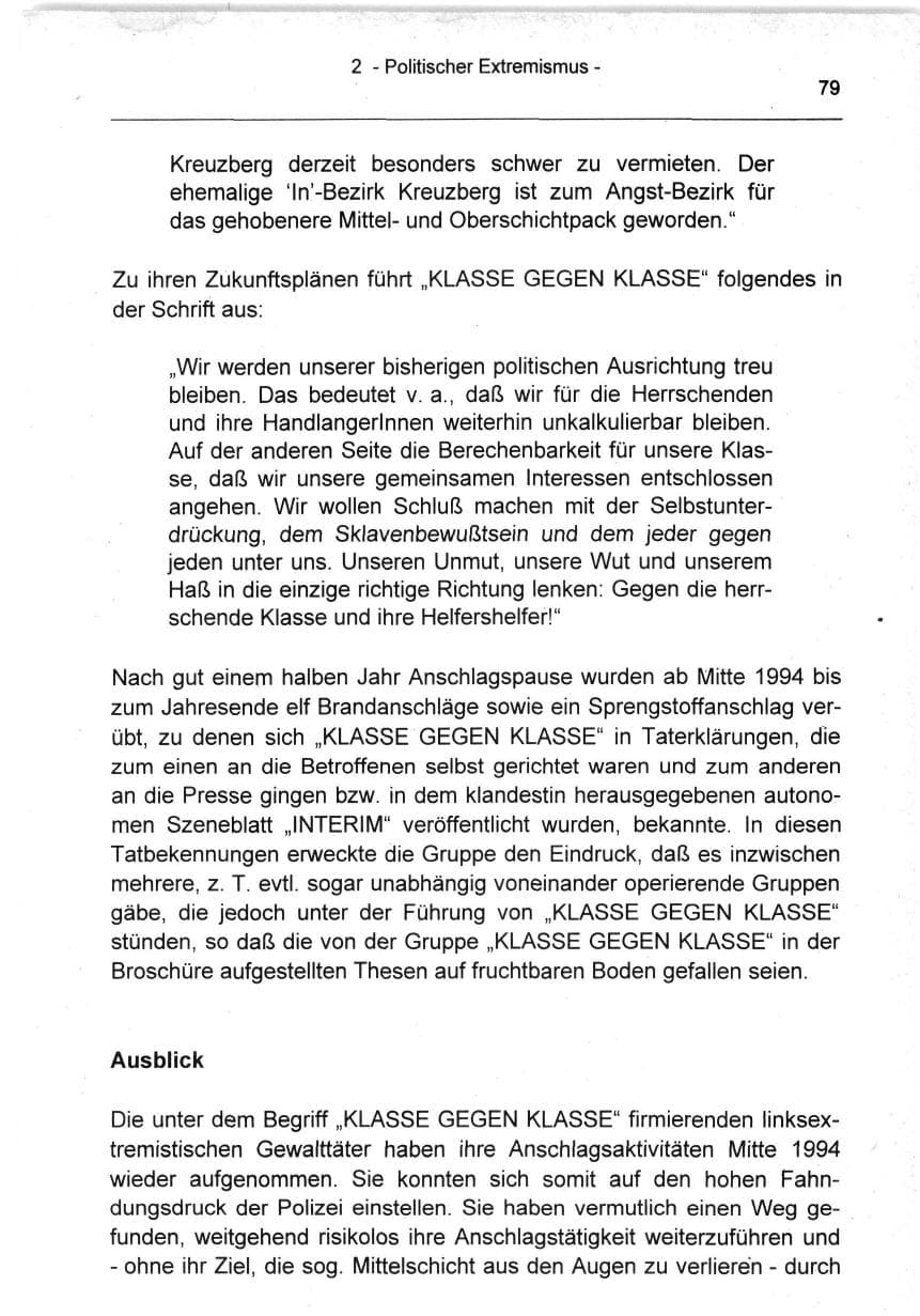 Seite 79 des Verfassungsschutzbericht 1994 Berlin