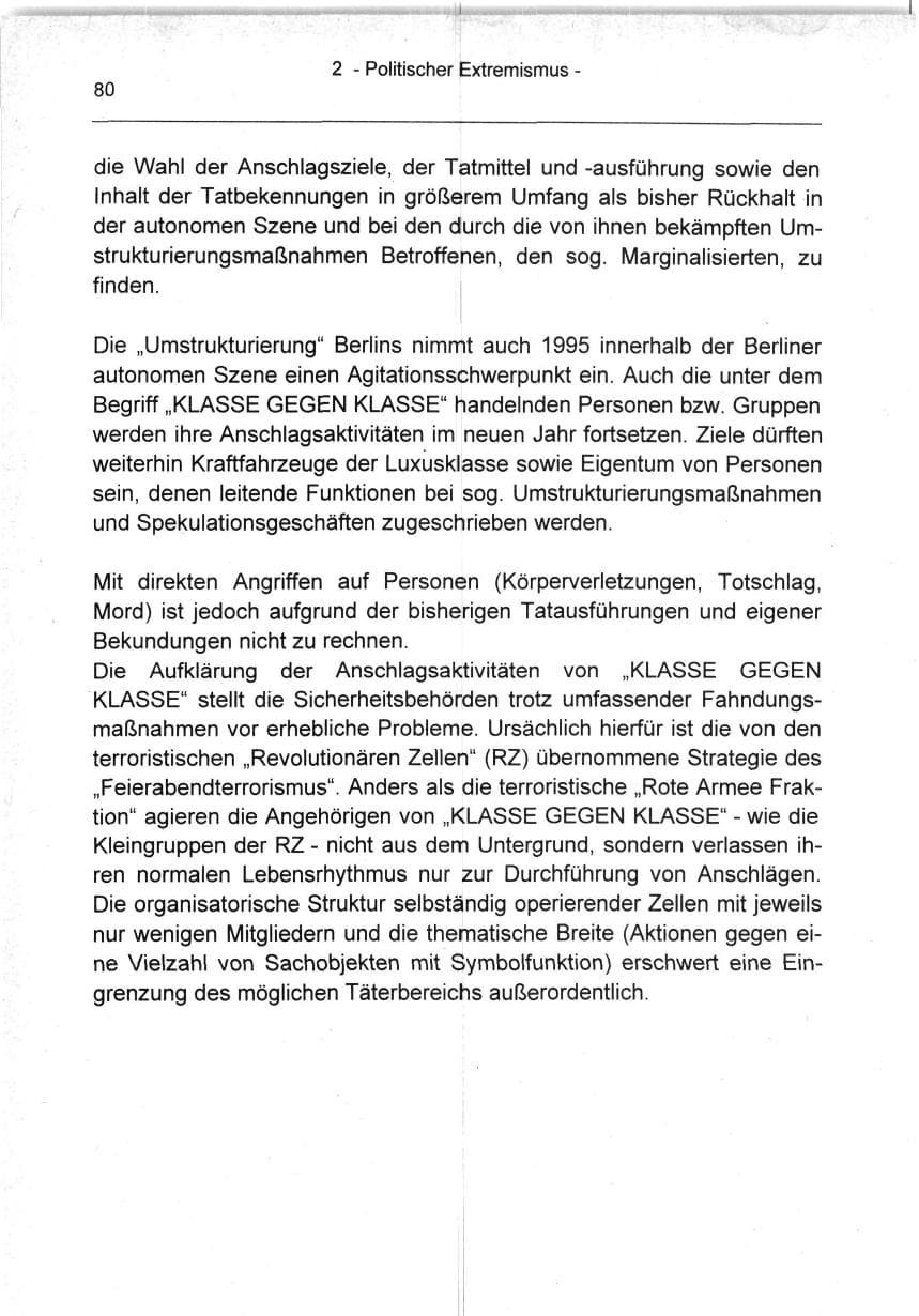 Seite 80 des Verfassungsschutzbericht 1994 Berlin