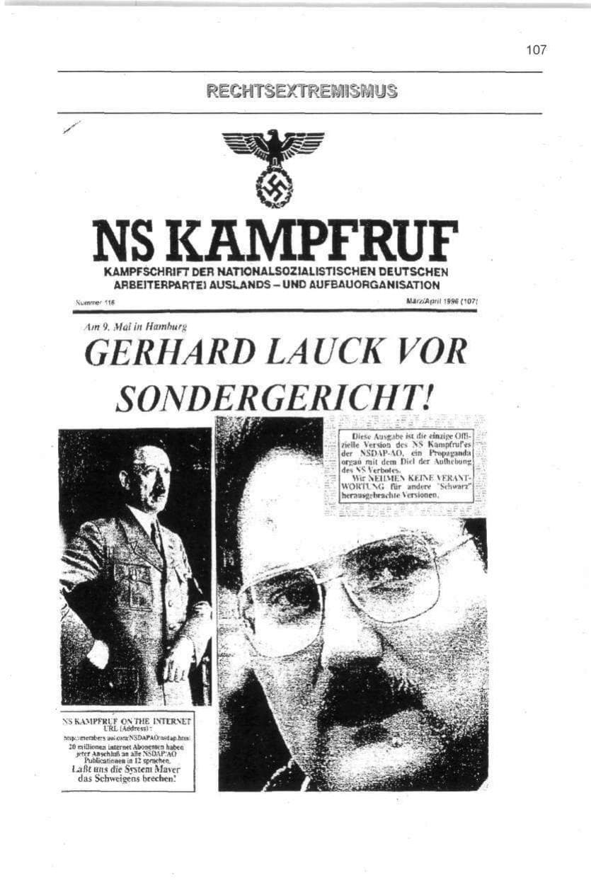Seite 107 des Verfassungsschutzbericht 1996 Berlin