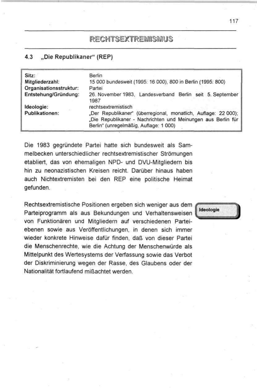 Seite 117 des Verfassungsschutzbericht 1996 Berlin