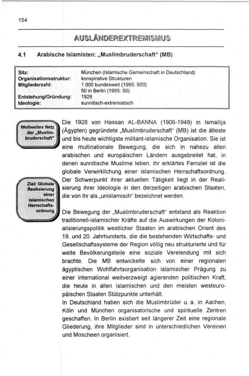 Seite 154 des Verfassungsschutzbericht 1996 Berlin
