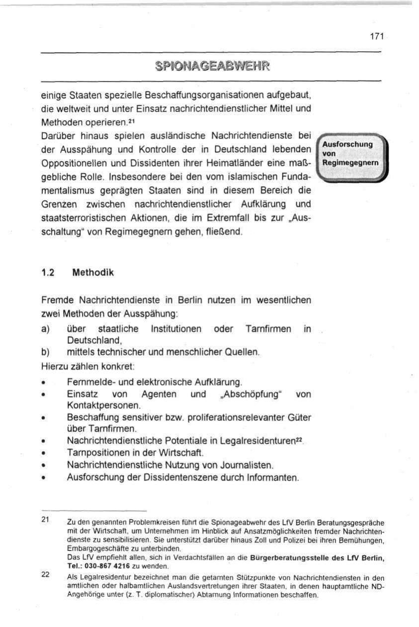 Seite 171 des Verfassungsschutzbericht 1996 Berlin
