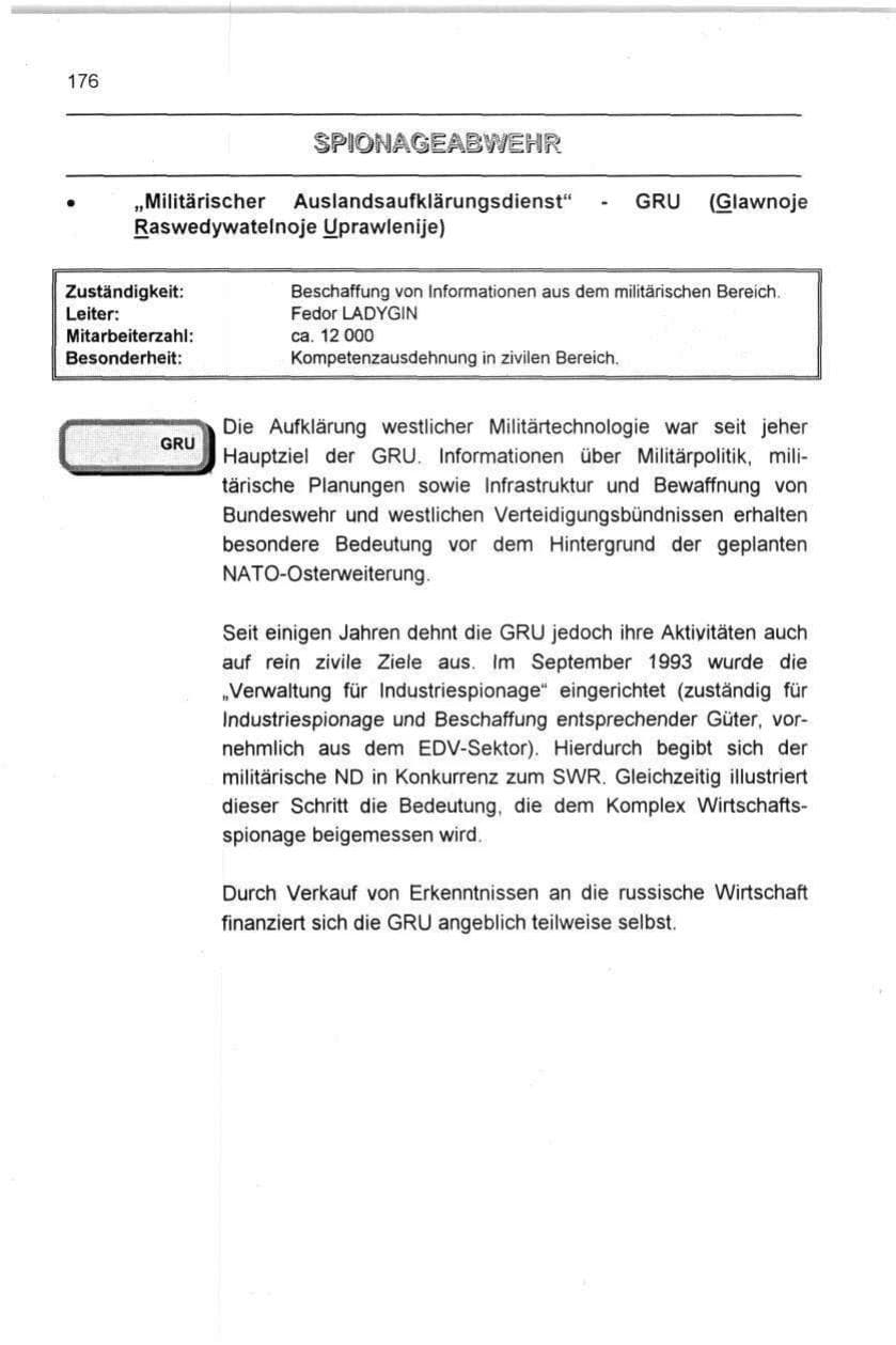 Seite 176 des Verfassungsschutzbericht 1996 Berlin