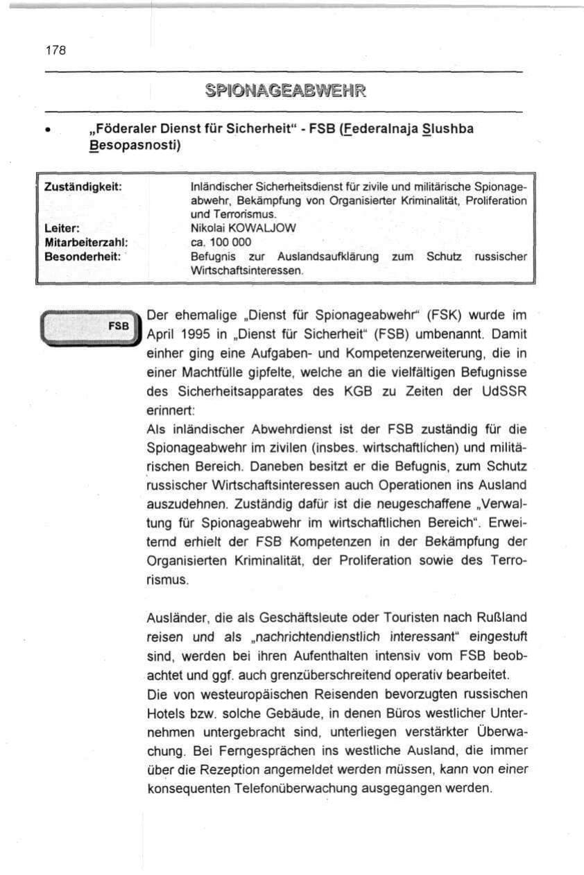 Seite 178 des Verfassungsschutzbericht 1996 Berlin
