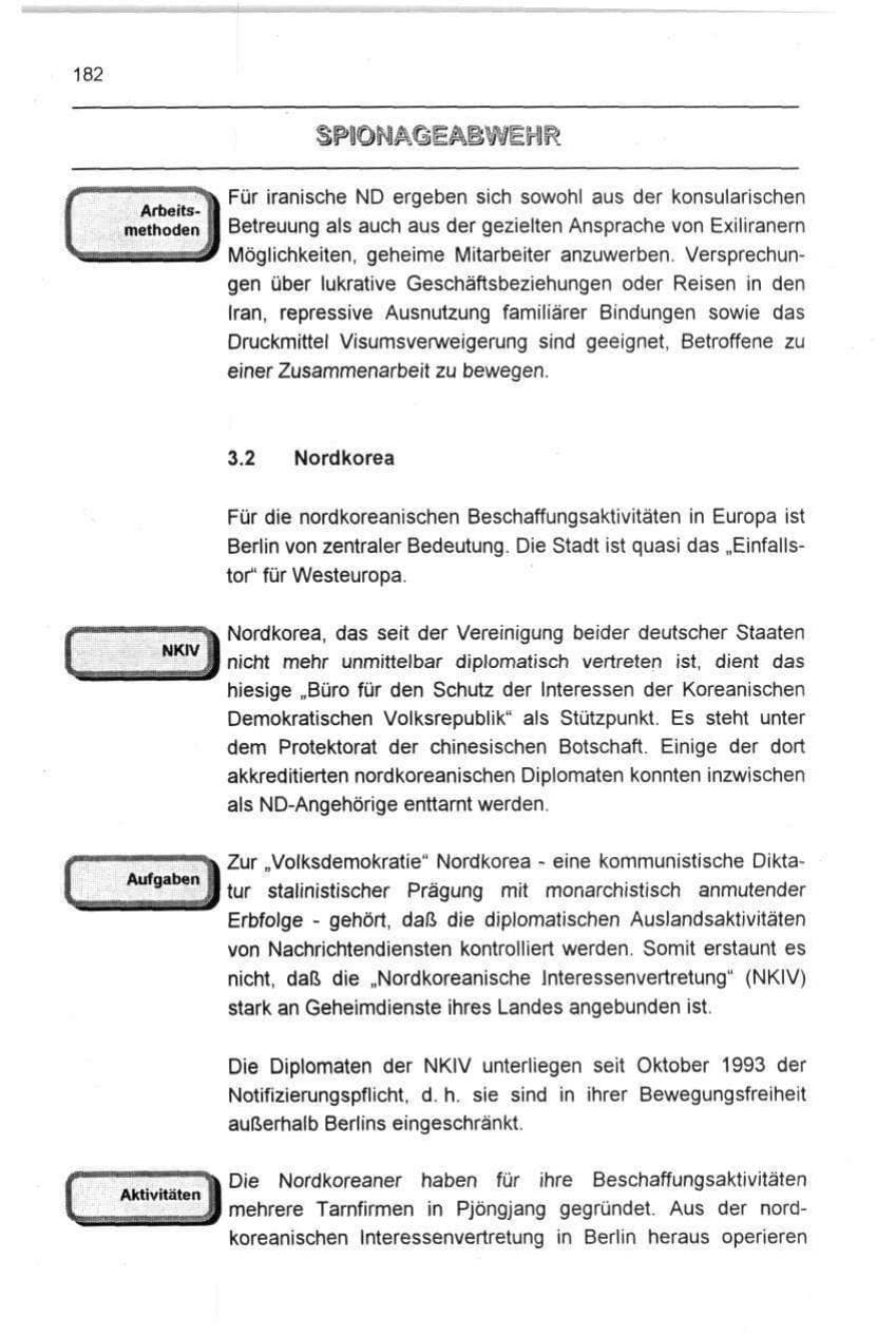 Seite 182 des Verfassungsschutzbericht 1996 Berlin