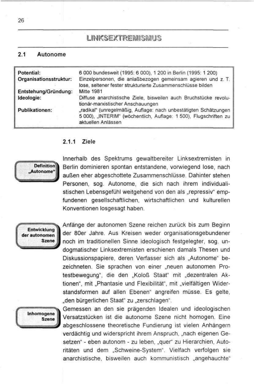 Seite 26 des Verfassungsschutzbericht 1996 Berlin