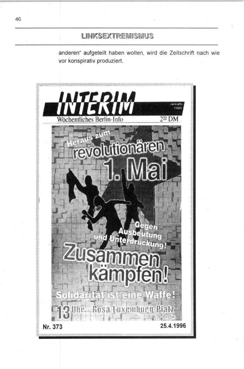 Seite 46 des Verfassungsschutzbericht 1996 Berlin